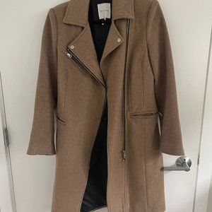 Avec Les Filles Moto Detail Wool Blend Twill Coat